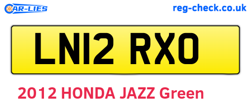 LN12RXO are the vehicle registration plates.