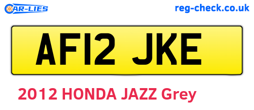 AF12JKE are the vehicle registration plates.