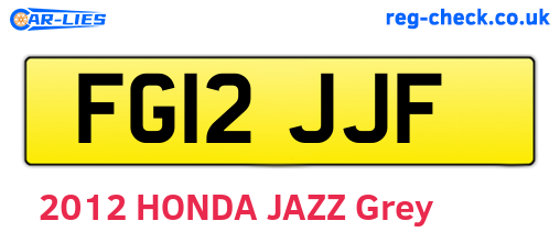 FG12JJF are the vehicle registration plates.