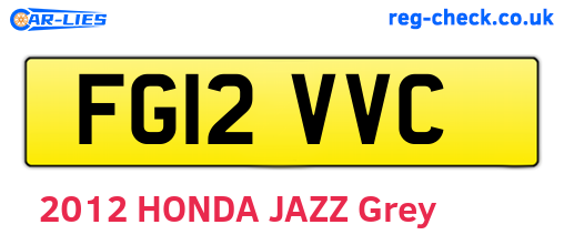 FG12VVC are the vehicle registration plates.