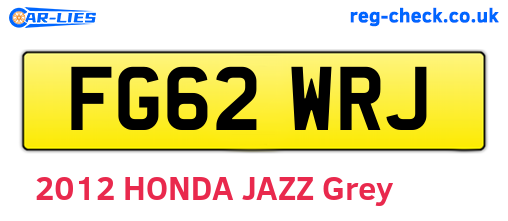 FG62WRJ are the vehicle registration plates.