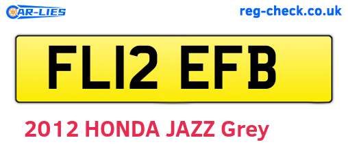 FL12EFB are the vehicle registration plates.