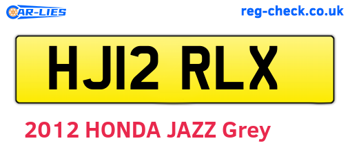 HJ12RLX are the vehicle registration plates.