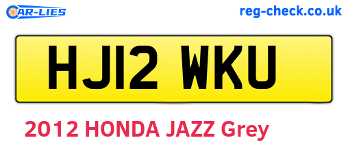 HJ12WKU are the vehicle registration plates.