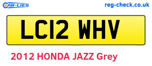 LC12WHV are the vehicle registration plates.