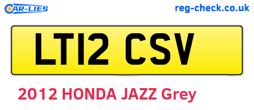 LT12CSV are the vehicle registration plates.