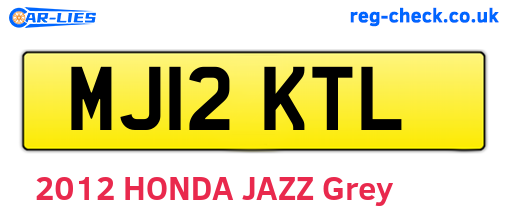 MJ12KTL are the vehicle registration plates.