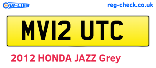 MV12UTC are the vehicle registration plates.