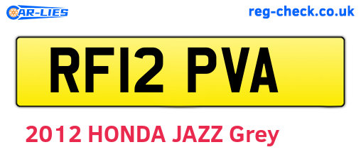 RF12PVA are the vehicle registration plates.