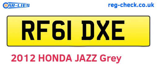 RF61DXE are the vehicle registration plates.