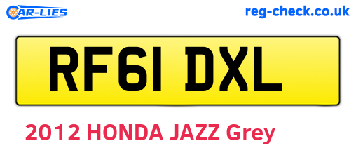 RF61DXL are the vehicle registration plates.