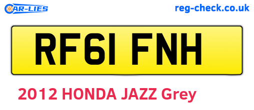 RF61FNH are the vehicle registration plates.