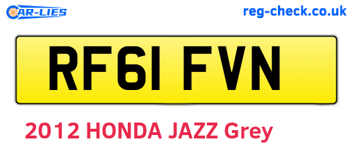 RF61FVN are the vehicle registration plates.
