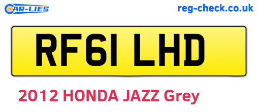 RF61LHD are the vehicle registration plates.