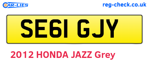SE61GJY are the vehicle registration plates.