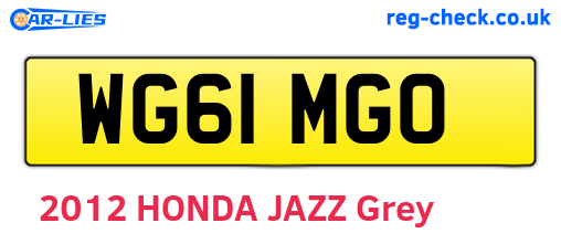 WG61MGO are the vehicle registration plates.