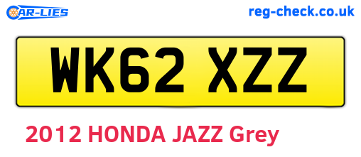 WK62XZZ are the vehicle registration plates.