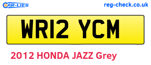 WR12YCM are the vehicle registration plates.