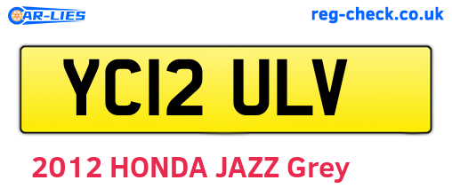 YC12ULV are the vehicle registration plates.