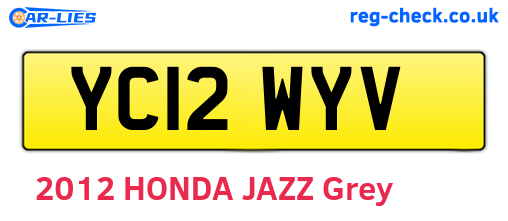 YC12WYV are the vehicle registration plates.