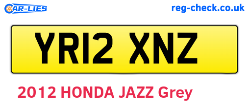 YR12XNZ are the vehicle registration plates.