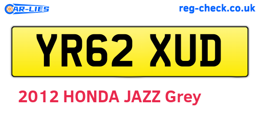 YR62XUD are the vehicle registration plates.