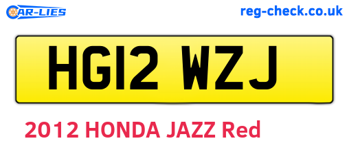 HG12WZJ are the vehicle registration plates.