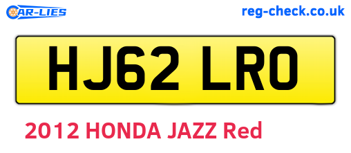 HJ62LRO are the vehicle registration plates.