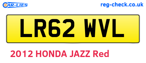 LR62WVL are the vehicle registration plates.