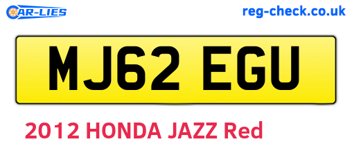 MJ62EGU are the vehicle registration plates.