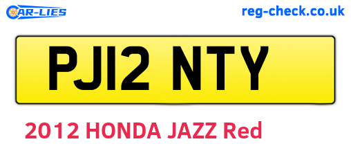 PJ12NTY are the vehicle registration plates.