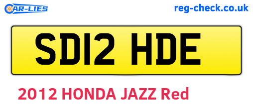 SD12HDE are the vehicle registration plates.