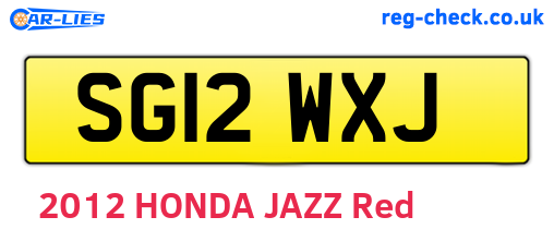 SG12WXJ are the vehicle registration plates.
