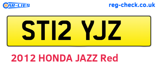 ST12YJZ are the vehicle registration plates.