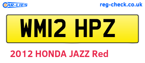 WM12HPZ are the vehicle registration plates.