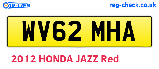 WV62MHA are the vehicle registration plates.