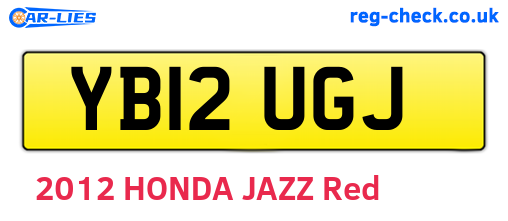 YB12UGJ are the vehicle registration plates.
