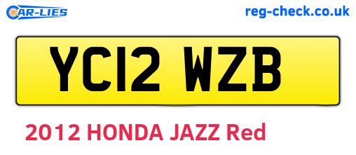 YC12WZB are the vehicle registration plates.
