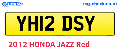 YH12DSY are the vehicle registration plates.