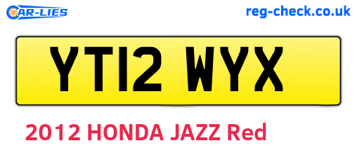 YT12WYX are the vehicle registration plates.