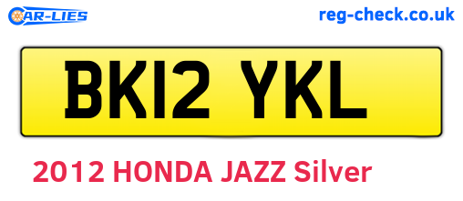 BK12YKL are the vehicle registration plates.