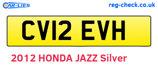 CV12EVH are the vehicle registration plates.