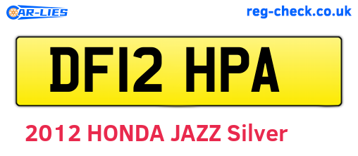 DF12HPA are the vehicle registration plates.