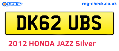 DK62UBS are the vehicle registration plates.