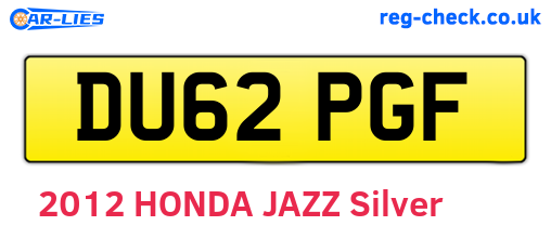 DU62PGF are the vehicle registration plates.