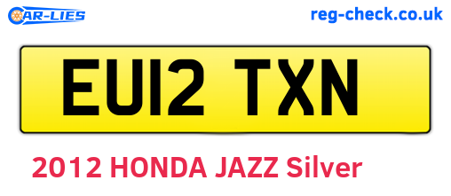EU12TXN are the vehicle registration plates.