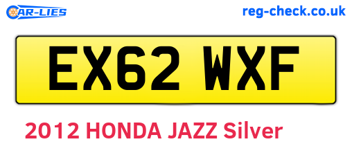 EX62WXF are the vehicle registration plates.