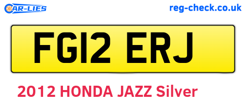 FG12ERJ are the vehicle registration plates.