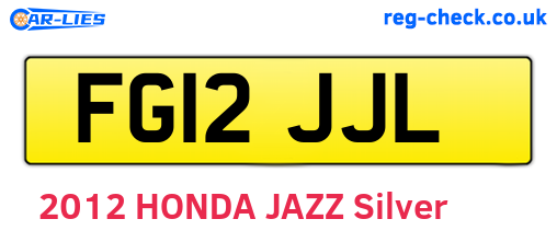 FG12JJL are the vehicle registration plates.