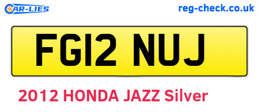 FG12NUJ are the vehicle registration plates.